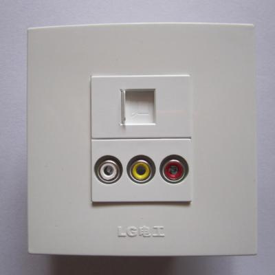 Brand New RJ45 + 3AV Audio And Video Socket Panel Easy Install Wall Plug For Home Office