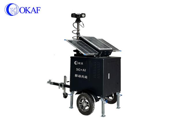 Mobile Sentry Video Surveillance Trailer CCTV Camera For Construction Sites