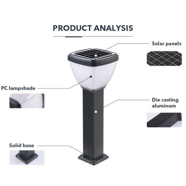 La voie solaire en aluminium de la charge rapide LED allume la lampe IP65 solaire extérieure la cour de patio