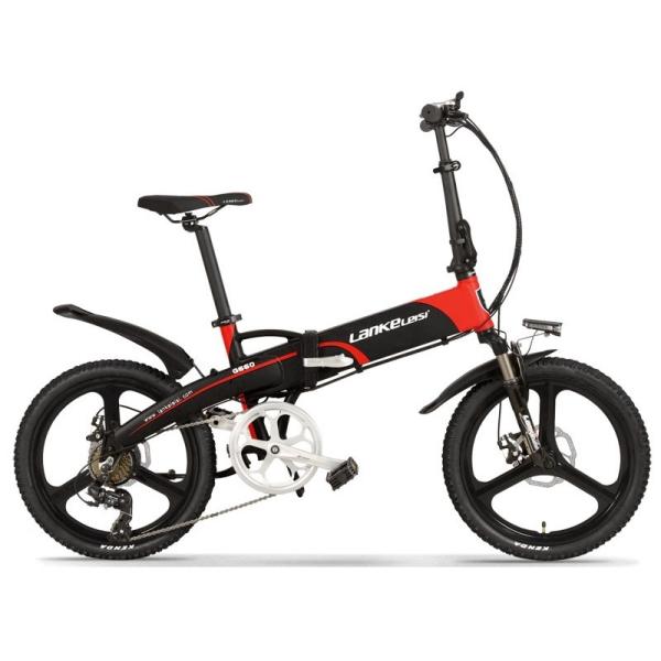 13AH L G Battery Powered Bike , LANKELEISI 20 Inch Folding Electric Bike
