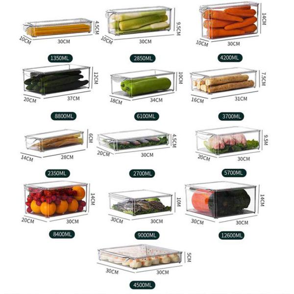Caixa de armazenamento plástica empilhável 30*30*14cm do armazenamento do alimento do congelador do ANIMAL DE ESTIMAÇÃO