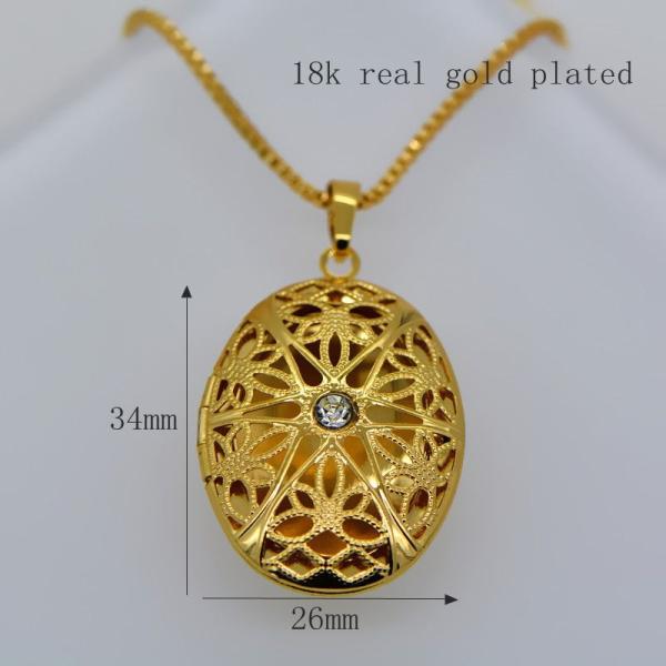 design fashion Vintage Oval Locket Pendants jewelry 18k gold plating Put in solid perfume