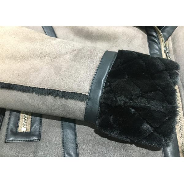 Fur Collar Fully Lined Ladies PU Jacket Faux Fur Coat Flat Pack With Plastic Bag