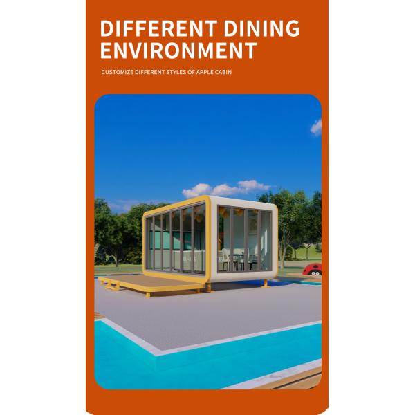 Outdoor  Apple Cabin House Movable Office Cabin Customizable Alumuinum