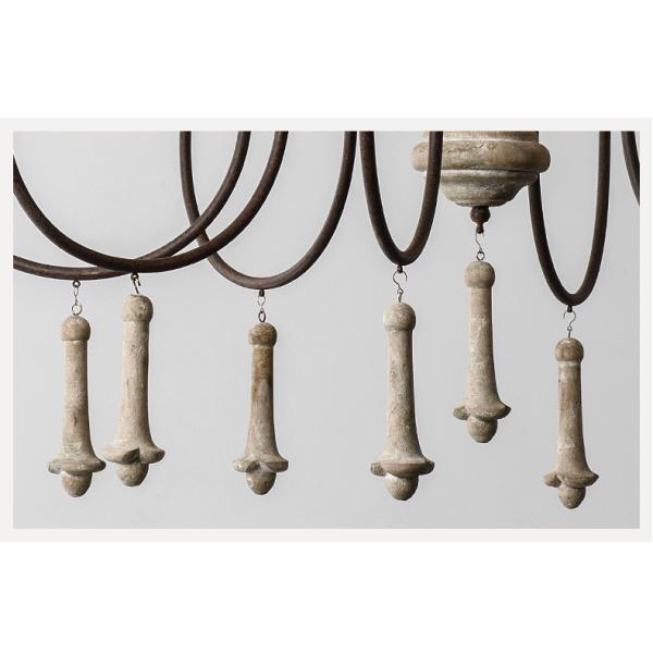Wood and brushed nickel chandelier for Kitchen Bedroom (WH-CI-55)
