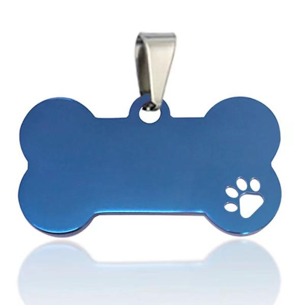 Stainless Steel Dog Name Tags Silver Blue Dog Id Tags Engraved