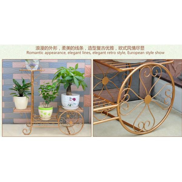 Indoor Wrought Iron 1.62kg Rolling Cart Plant Stand