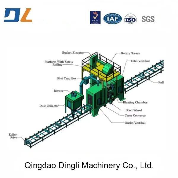 Heavy-Duty Roller Conveyor Shot Blasting Machine, Customizable