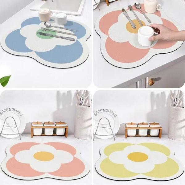 Rectangle Table Decration Placemat Absorbent Dish Drying Mat with Microfiber Material