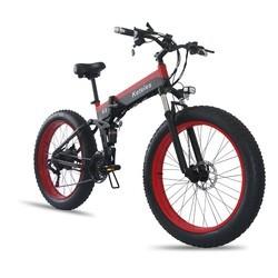 Brushless Geared Folding Fat Tire Electric Bike 750 Watt , OEM Folding Fat Ebike