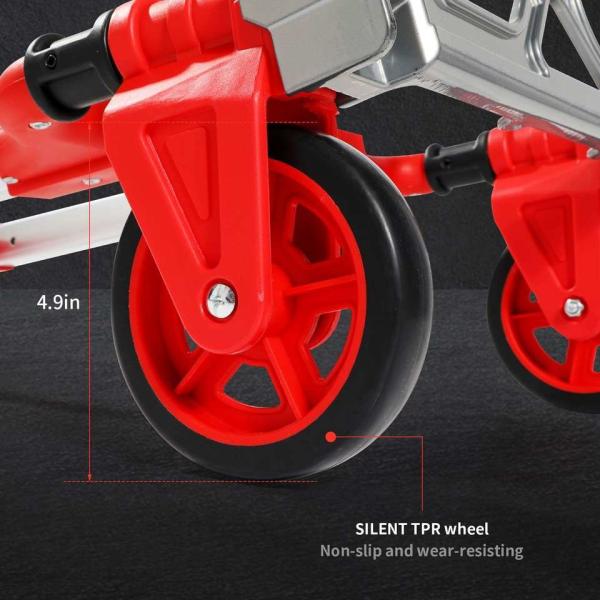 Folding Hand Truck Dolly, 264 Lb Capacity Heavy-Duty Luggage Trolley Cart Telescoping Handle and PP+EVA Wheels