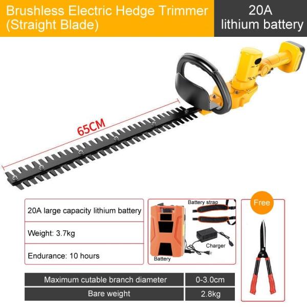 24V Lithium battery powered tree planing saw electric hedge trimmer with large battery and charger