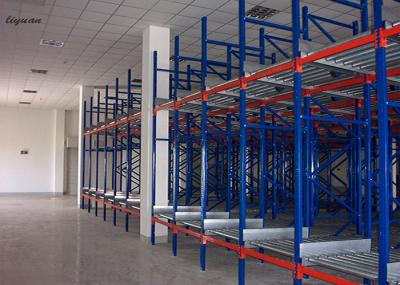 Flexível corra através do sistema do racking, sistemas do racking do rolo do armazém da gravidade