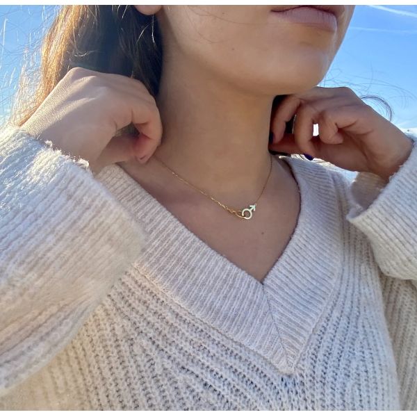 CZX Gold Rainbow Necklace Pride Necklace Couples Necklace LGBTQ Pride Jewelry All You Need Is Love