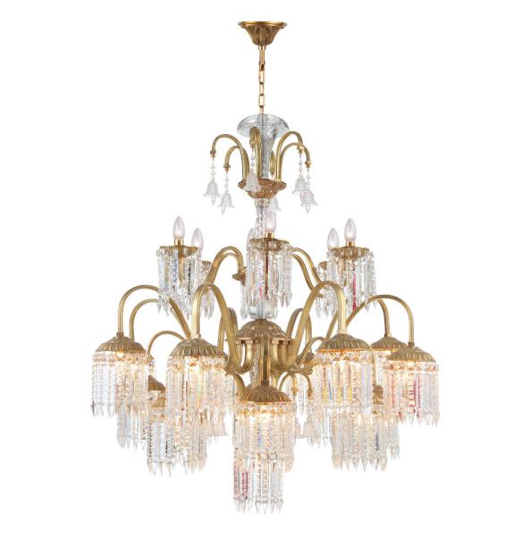 Antique brass and crystal chandelier Lamp Fixtures 23 Lights (WH-PC-07）