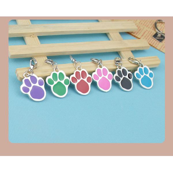 Paw Shape 25mm Dog Identification Tag Pendant Noiseless Dog Tags