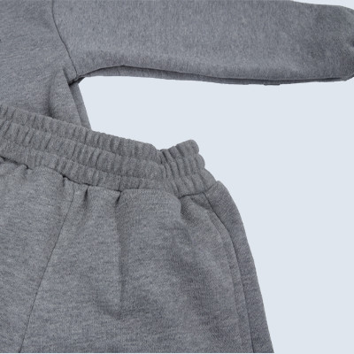 Long Sleeve French Terry Crew Neck Sweatsuit 2PCS Set Sweatshirts Hoodies Pullover For Adult Kids