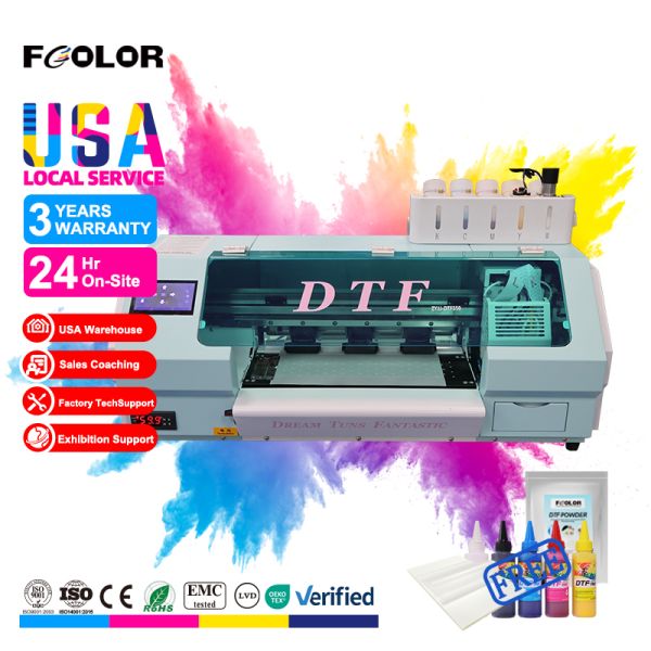 FCOLOR 30cm XP600 DTF Printer Roll-to-Roll Automatic T-Shirt Printing Machine with Shaker & Dryer for Small Business