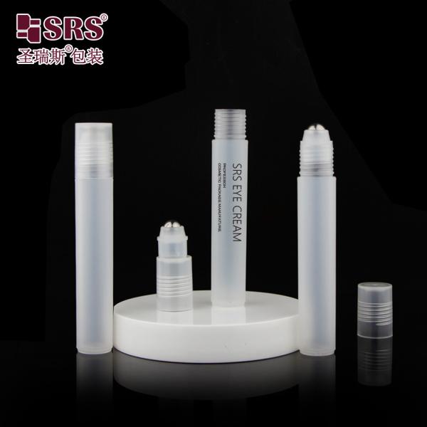 Round Clear Matte Glossy PP PCR Plastic Roller Steel Ball Massage Roll On Bottle 15ml