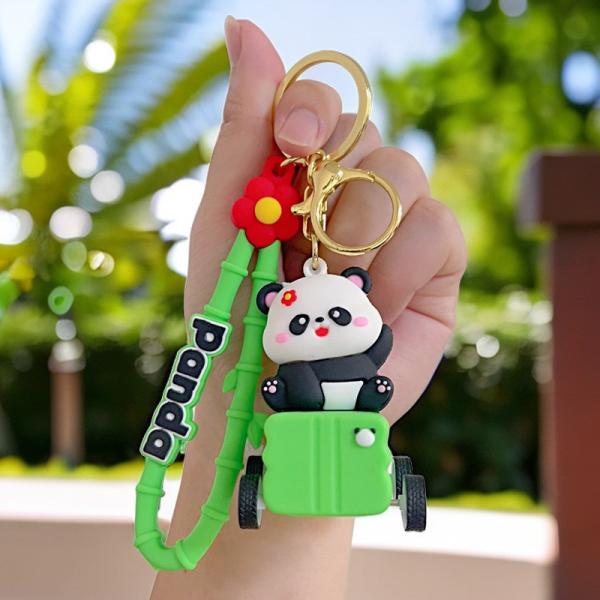 Силиконовые ключевые подвески для сумочки, милые пандские ключевые заклинания
