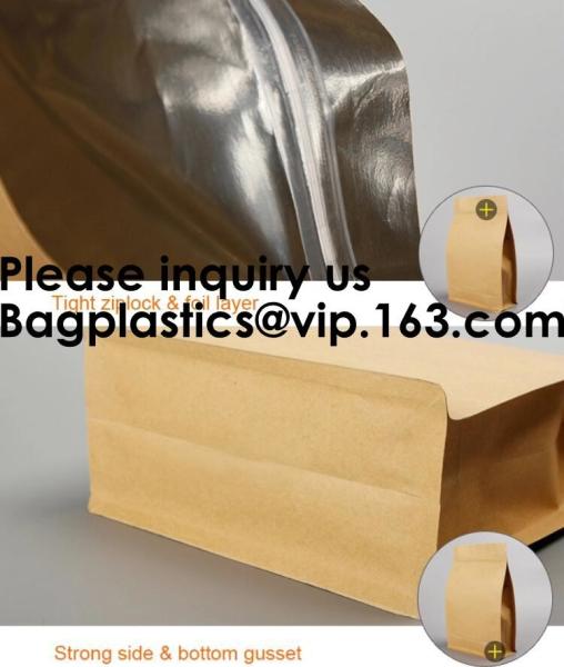 Kraft Bags With Window, Resealable Large Kraft k Food Storage Bags,Storing Food,Nuts,Seeds,Beans,Tea Leaves, Coffe