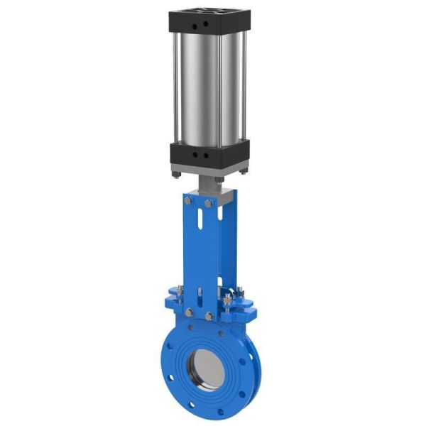 Hot Selling Flanged Knife Pneumatic Gate Valve  Actuator for Wastewater Treatment Paper Industry