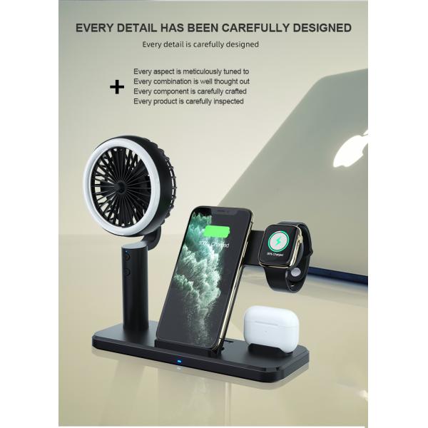 15w Fast Wireless Charger with Cooling Fan and Adjustable Phone Dock in PC Fireproof Material