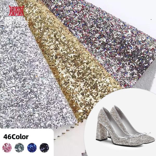 Elástico PU Brillante Hexágono Tejido Brillante Cuero sintético para zapatos Bolsas Arco Artesanía Sombrero Tejido de cuero falso