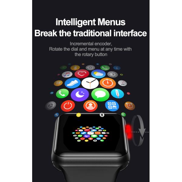 Дозор водоустойчивого спорта 240*240 умный нажим сообщения дозора шагомера 1,54 дюймов идущий