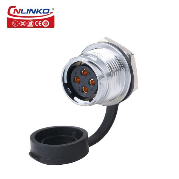 Cnlinco M20 Electrical Power Metal Circular Connector Waterproof Male Female 4 Pins Connectors