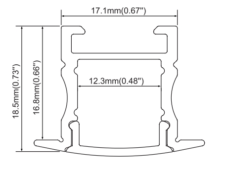 Aluminum Profile New for High-Strength and Lightweight Designs 17x18.5mm (0.67