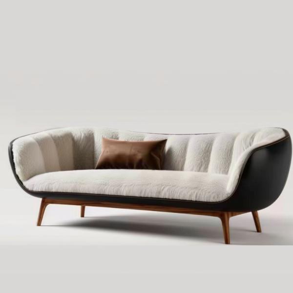 Modern White Sectional Sofa With Solid Wood Leg Perfect Addition To Home Living Room Furniture