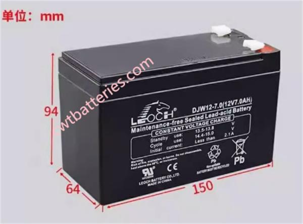 Black LEOCH DJW12-7.0 UPS Batteries AGM Sealed Lead Acid 12V 7AH