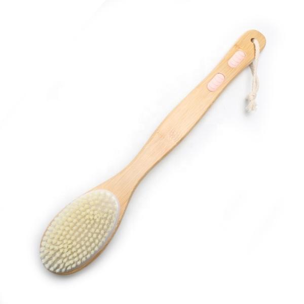 Abeis Sisal Vegan Fibra de Cisne Bristle Seca Escova de Banho de Escova de Escovação para Esfoliação e Massagem