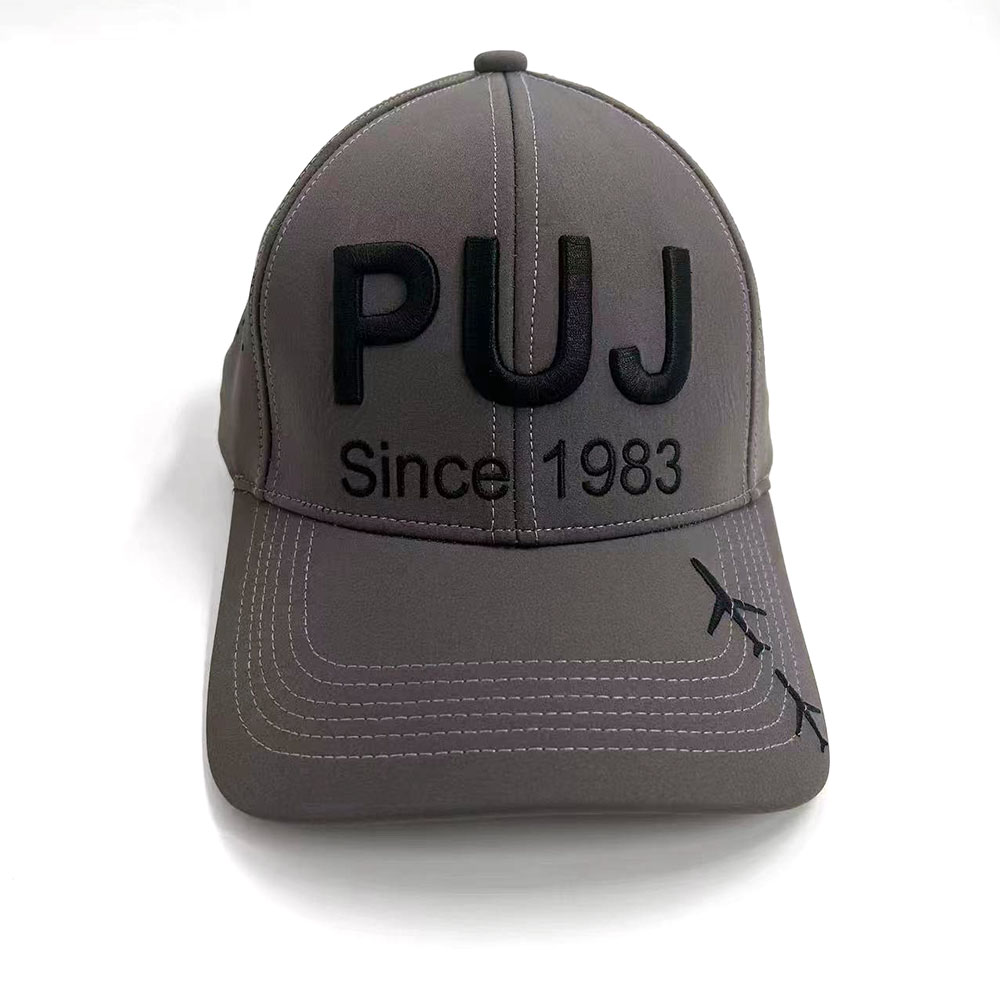 6 Panel Laser Cut Perforated Golf Dad Hat Waterproof 3D Embroidery Baseball Cap