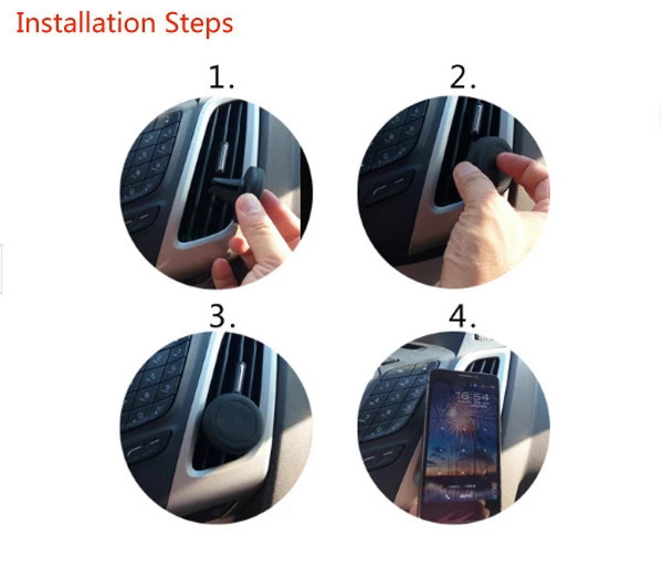 Mini Magnetic Air Vent Mount Holder With Rubber Grip Offers Extra Protection