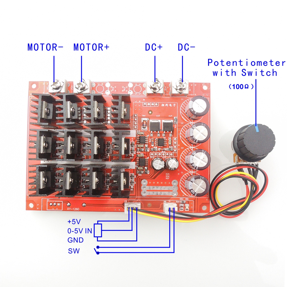 DC 10-50V 60A Motor Speed Controller Board HHO PWM RC 12V 24V 48V 3000W DC Brush Governor Generators Generator Parts Accessories