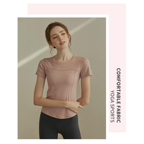 Тонкое тело формирует футболку шеи дам футболки 180g спортзала женщин круглую