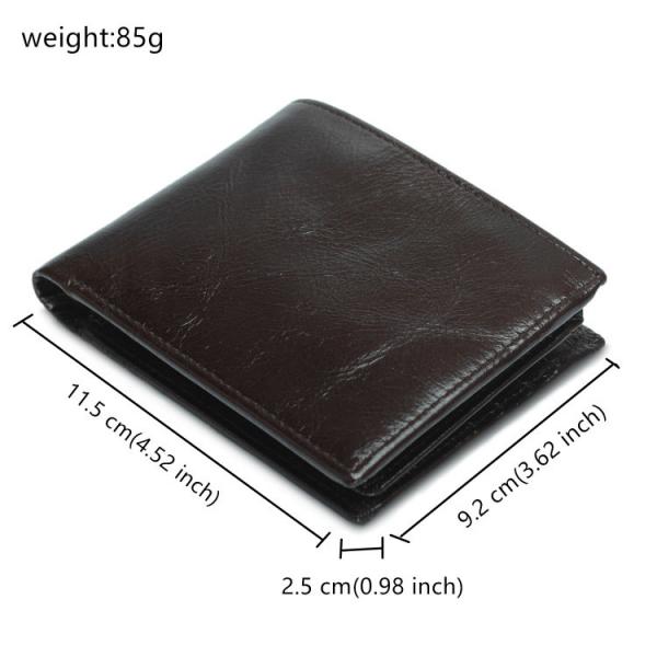 Customized Leather Men's Wallet with Hot Stamping Logo and RFID Blocking Technology