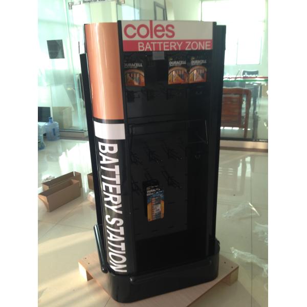 AAA Battery Point Of Sales Displays Counter Display Stand With Hanging Hooks