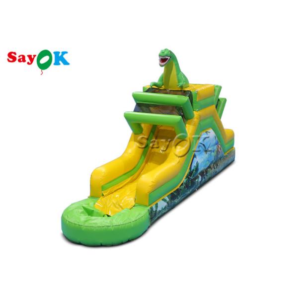 Inflatable Jumping Bouncer Inflatable Dinosaur Slide Themed Inflatable Water Slide 9.3x2x3.5mH Logo Printing