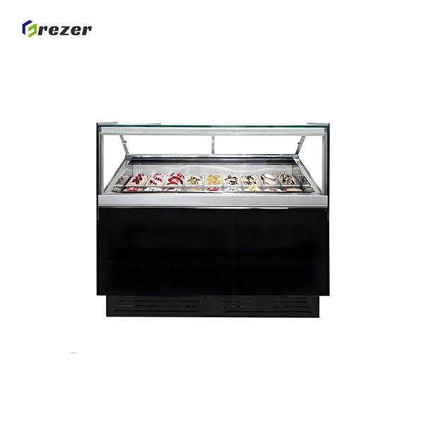 Auto Defrost Ice Cream Display Freezer 12 Pans / 16 Pans Ice Cream Freezer Case