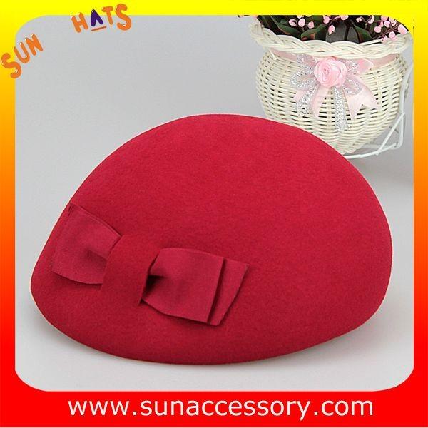Hot sale Fashion 100% Australia wool felt ladies beret hats ,Red beret  hats with adjustable band