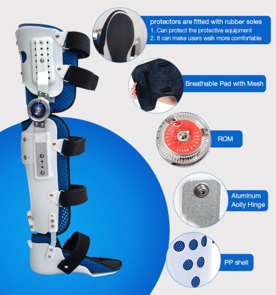 Good quality knee brace orthosis angle telescopic hinge Adjustable angle support orthosis