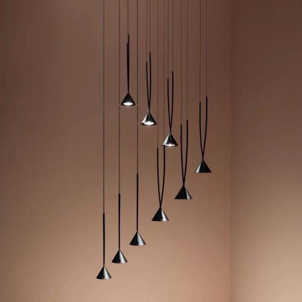 Modern Indoor Dining Room Black Pendant Restaurant Showroom Ceiling LED Chandelier