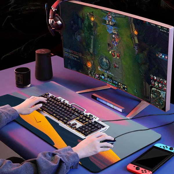 NO Wireless Charging Custom Logo Nature Rubber XXXl Big Desk Mat for Computer Accessories