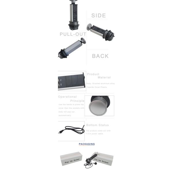 Smart Universal Pop Up Counter Outlet With USB Charger