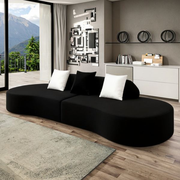 Modern Internet Celebrity Full Lounge Sofa Set Living Room Curved Semi-Circle Couch Vacuum Compression Memory Foam for Villas