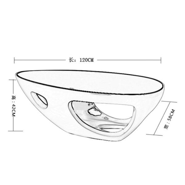 Modern Leisure living room Fiberglass Coffe tea table with glass on