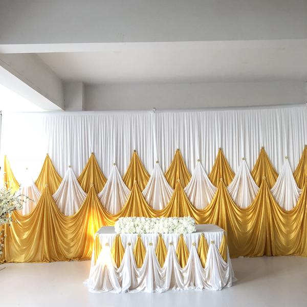 New Wedding Decoration High Quality Silk Backdrop Rape Cross Valance Curtains Luxury Wedding Backdrop